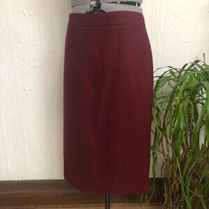 J Crew pencil skirt in burgundy red wool blend size 10